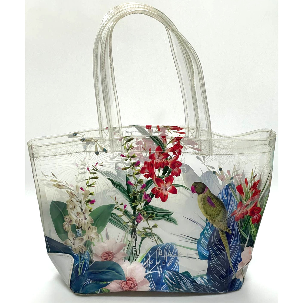Ted Baker London PVC Vinyl Shopping Bag Small Shopper Tote Tropical Flowers